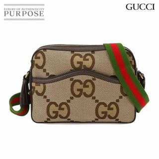 未使用 展示品 グッチ GUCCI ジャンボGG メッセンジャー ショルダー バッグ キャンバス レザー キャメル エボニー 675891 VLP 90233873