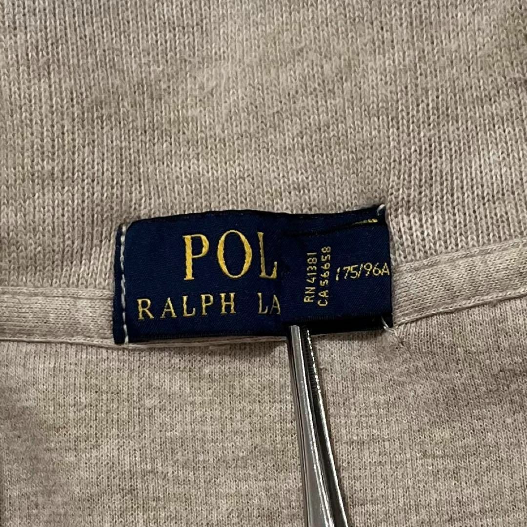 POLO RALPH LAUREN(ポロラルフローレン)の3952 美品 ポロラルフローレン ハーフジップスウェット ベージュ M~ メンズのトップス(スウェット)の商品写真