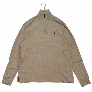 ポロラルフローレン(POLO RALPH LAUREN)の3952 美品 ポロラルフローレン ハーフジップスウェット ベージュ M~(スウェット)