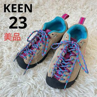 キーン(KEEN)の美品　KEEN ジャスパー　ベージュ　紫　23 レディース　アウトドア(スニーカー)