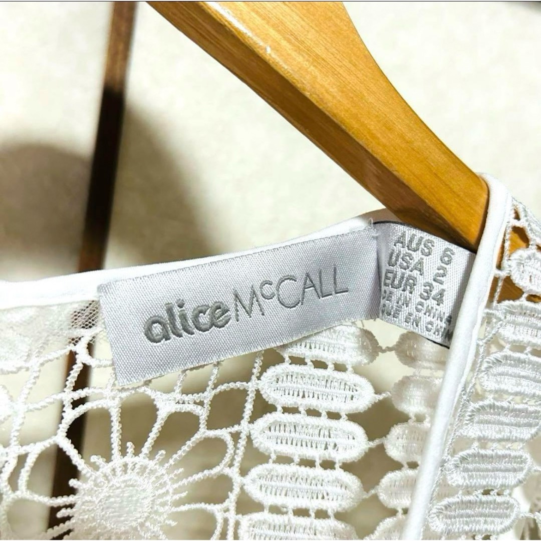alice McCALL(アリスマッコール)のアリスマッコール レース ワンピース US2 ホワイト ドレス レディースのワンピース(ロングワンピース/マキシワンピース)の商品写真