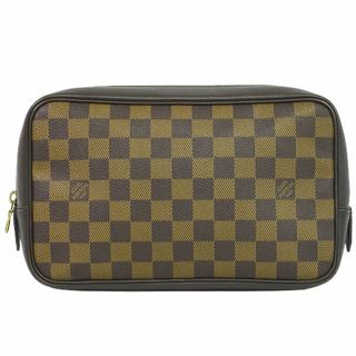 ルイヴィトン(LOUIS VUITTON)の本物 ルイヴィトン LOUIS VUITTON LV トゥルーストワレット ダミエ エベヌ ポーチ 化粧ポーチ ブラウン N47623 Trousse Toilette ビトン 雑貨小物 中古(ポーチ)