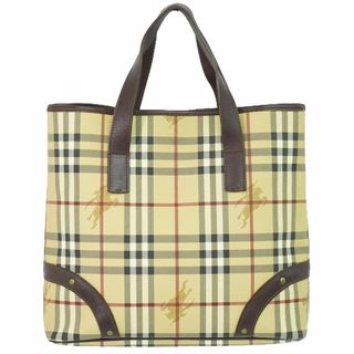 バーバリー(BURBERRY)の本物 バーバリー ロンドン BURBERRY LONDON ノバチェック チェック トートバッグ ハンドバッグキャンバス ベージュ ブラウン バッグ 中古(トートバッグ)