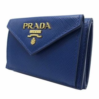 プラダ(PRADA)の【新品】プラダ 財布 三つ折り財布(小銭入れあり) 1MH021 SAFFIANO METAL / BLUETTE (ブリエッタ) PRADA サフィアーノレザー ミニウォレット ミニ財布 アウトレット レディース(財布)