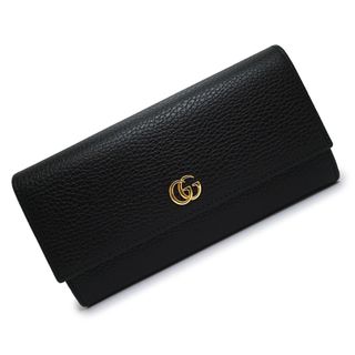 グッチ(Gucci)のグッチ ダブルG GG マーモント コンチネンタルウォレット 二つ折り長財布 カーフスキン レザー ブラック 黒 ゴールド金具 456116 箱付 GUCCI（新品・未使用品）(財布)