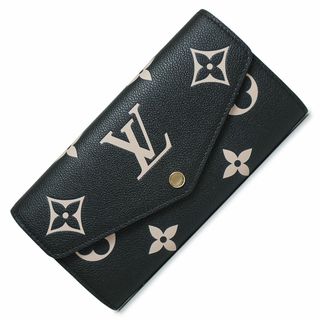 ルイヴィトン(LOUIS VUITTON)のルイ ヴィトン ポルトフォイユ サラ 二つ折り長財布 モノグラムアンプラント レザー バイカラー ブラック ベージュ 黒 ゴールド金具 M80496 箱付 LOUIS VUITTON（新品・未使用品）(財布)