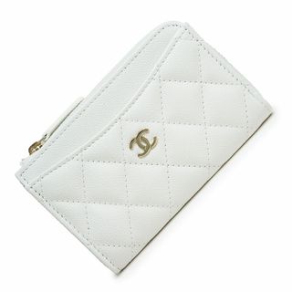 シャネル(CHANEL)のシャネル マトラッセ フラグメントケース コインケース 小銭入れ 財布 カードケース 名刺入れ 定期入れ パスケース キャビアスキン レザー ホワイト 白 ゴールド金具 AP3179 CHANEL（新品・未使用品）(コインケース)