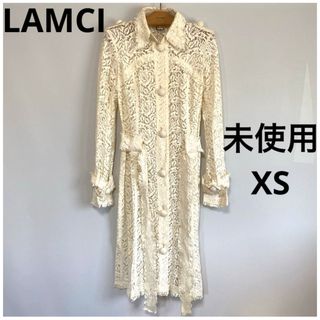 未使用　LAMCI レーストレンチコート　トレンチコート　XS ロングコート(トレンチコート)