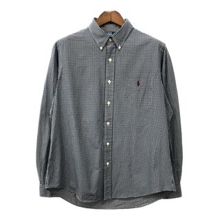 ポロラルフローレン(POLO RALPH LAUREN)のPolo by Ralph Lauren ポロ ラルフローレン ボタンダウン 長袖シャツ チェック ネイビー (メンズ 16.5) 中古 古着 Q7326(シャツ)