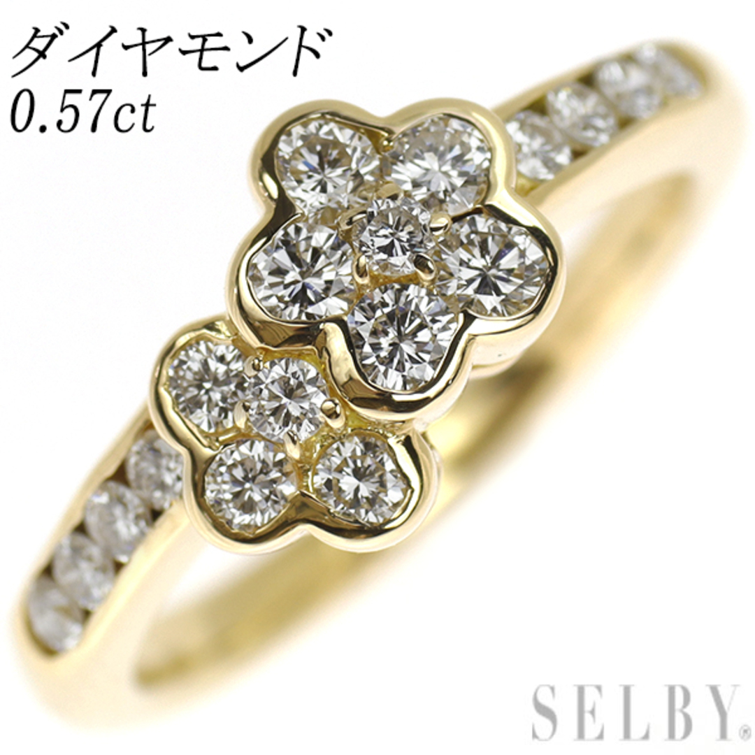  K18YG ダイヤモンド リング 0.57ct フラワー レディースのアクセサリー(リング(指輪))の商品写真