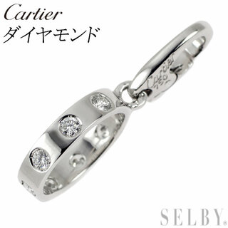 カルティエ(Cartier)のカルティエ K18WG ダイヤモンド チャーム ラブ(ネックレス)