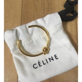 セリーヌ(celine)のセリーヌ CELINE バングル S 美品 ノット ゴールド(ブレスレット/バングル)