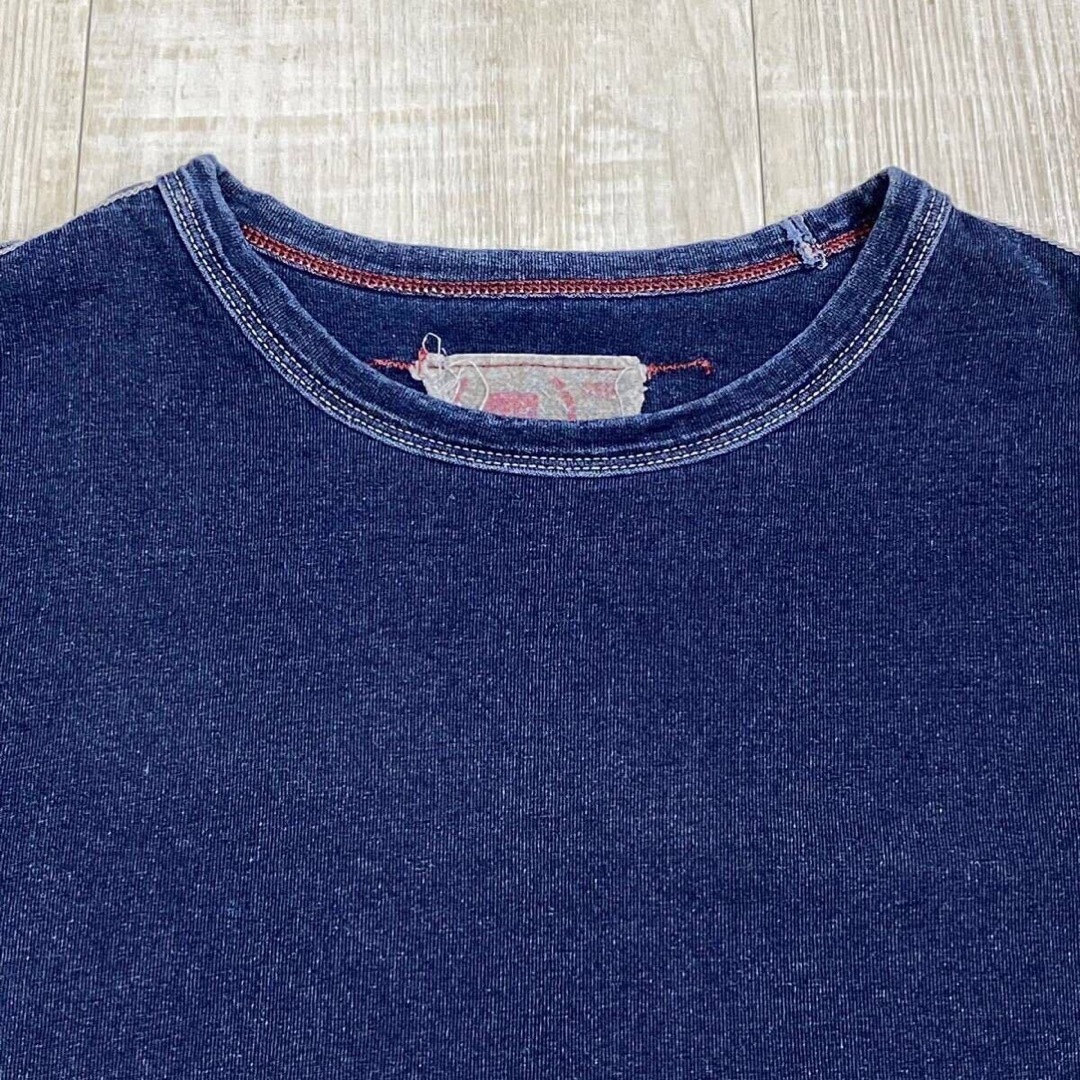 GAP(ギャップ)のGAP RED OLD インディゴ コットン Tシャツ レッドステッチ XS メンズのトップス(Tシャツ/カットソー(半袖/袖なし))の商品写真