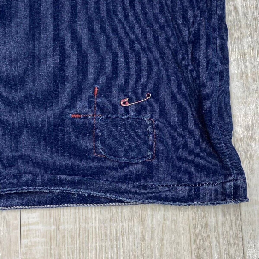 GAP(ギャップ)のGAP RED OLD インディゴ コットン Tシャツ レッドステッチ XS メンズのトップス(Tシャツ/カットソー(半袖/袖なし))の商品写真