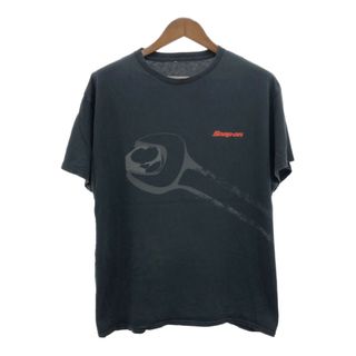 SnapOn スナップオン レンチ 半袖Ｔシャツ ワンポイント ブラック (メンズ L相当) 中古 古着 Q7334(Tシャツ/カットソー(半袖/袖なし))