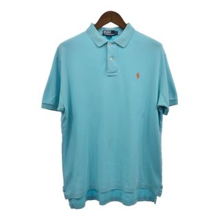 ポロラルフローレン(POLO RALPH LAUREN)の90年代 Polo by Ralph Lauren ポロ ラルフローレン ポロシャツ ワンポイント ライトブルー (メンズ L) 中古 古着 Q7337(ポロシャツ)