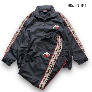 フブ(FUBU)の【FUBU】90s フブ ナイロントラックジャケット セットアップ 刺繍ロゴ(ナイロンジャケット)