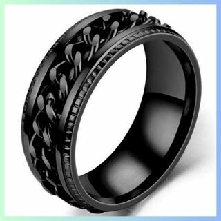 指輪 10号 チェーンリング ブラック 可動式 デザインリング(リング(指輪))