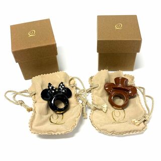I243-392 Q-pot ミッキーマウス ミニーマウス リング ディズニー 指輪 箱 保存袋 ラインストーン キューポット レディース アクセサリー