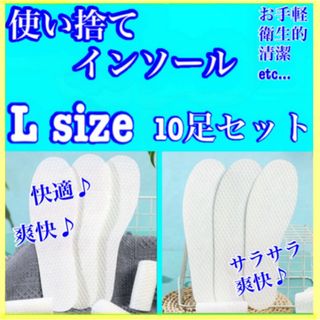 【悪臭解消】　使い捨てインソール 中敷き 10足セット　Lサイズ(フットケア)