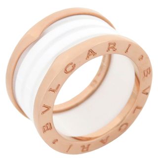 ブルガリ(BVLGARI)のブルガリ BVLGARI リング 指輪 ビーゼロワン B-zero1 4バンドリング K18PG セラミック ローズゴールドXホワイト #53(JP13) ピンクゴールド 750PG 18金  345836【中古】(リング(指輪))