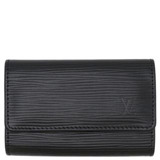 ルイヴィトン(LOUIS VUITTON)のルイヴィトン LOUIS VUITTON キーケース ミュルティクレ 6 エピレザー ブラック シルバー金具 黒 鍵入れ 6本 6連  M63812 RI2102 【箱】 【保存袋】【中古】(キーケース)