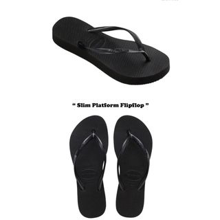 ハワイアナス サンダル★HAVAIANAS★厚底　新品　黒　23cm