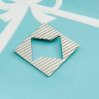 ティファニー(Tiffany & Co.)のTiffany ティファニー　スクエア　プレート　ブローチ　ペンダントトップ(ブローチ/コサージュ)