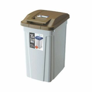 色: ブラウンアスベル ハンドル付分別ダストボックス35L BR 6745(ごみ箱)