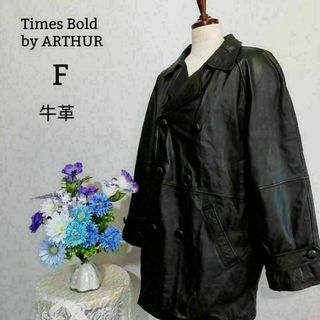 Times Bold 極上美品　牛革　柔らかい　Fサイズ 黒系(レザージャケット)