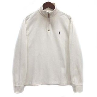 ポロラルフローレン(POLO RALPH LAUREN)のポロ ラルフローレン ハーフジップ 長袖 リブ プルオーバー ワンポイント 白(ニット/セーター)