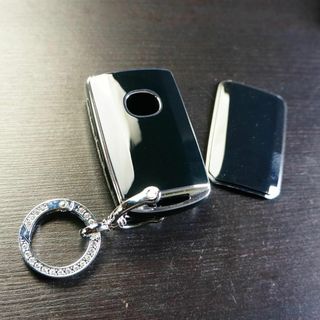 マツダ(マツダ)の黒/クローム マツダ　スマートキーケース キーカバー キーホルダー 鍵の保護(その他)