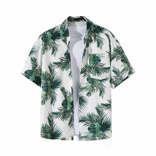 [Crusward] アロハシャツ メンズ 夏 半袖 花柄シャツ 大きいサイズ (その他)