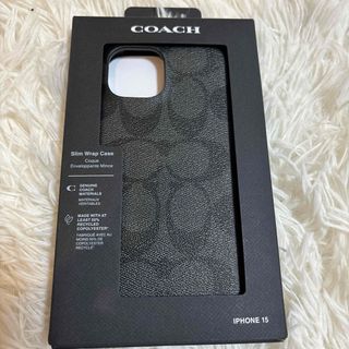 COACH - 新品　正規店購入　コーチ スマホケース iPhone15 ブラック シグネチャー