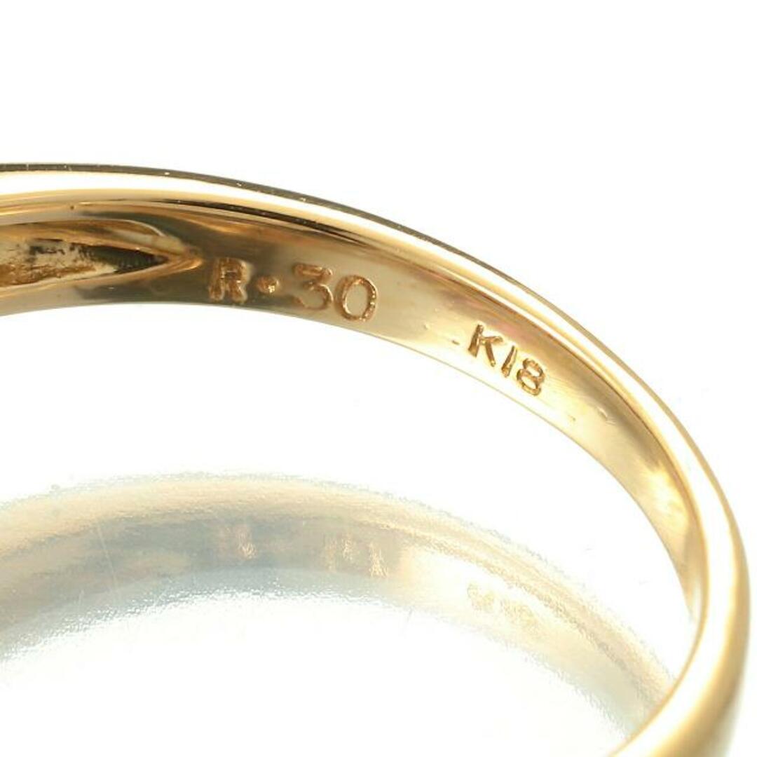 V字リング 指輪 ルビー 0.3ct ダイヤモンド K18 10号 中古 プレラブド 返品OK レディースのアクセサリー(リング(指輪))の商品写真