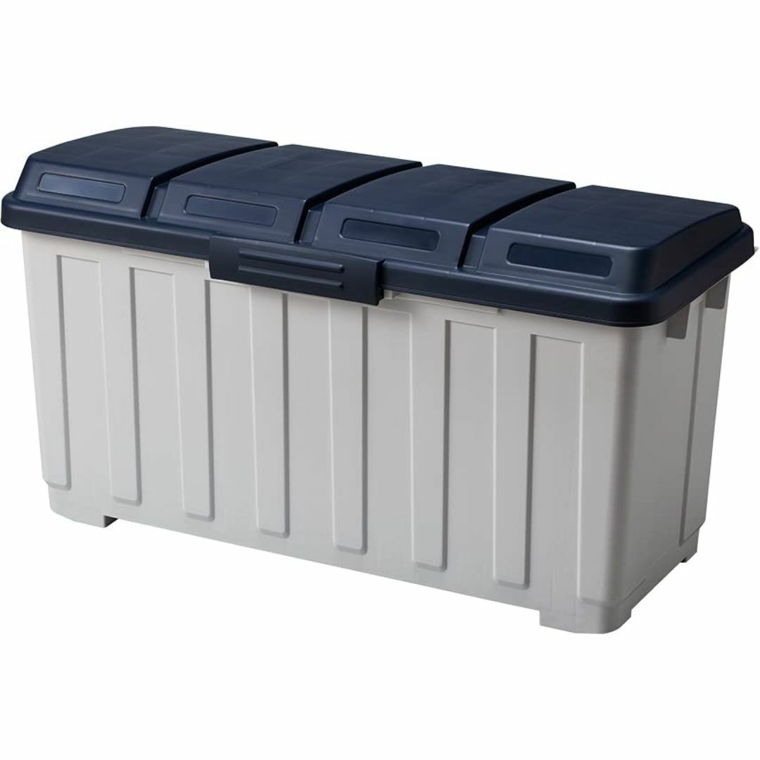 【色: ブルー】アスベル フタ付きゴミ箱 屋外 120L 4分別ダストボックス  インテリア/住まい/日用品のインテリア小物(ごみ箱)の商品写真