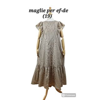 美品 maglie par ef-de フリルスリーブシャンブレーワンピース