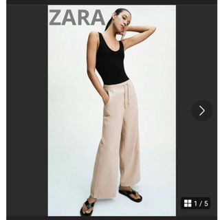 ザラ(ZARA)のZARA　フェイドワイドレッグパンツ　デニム　パンツ(カジュアルパンツ)