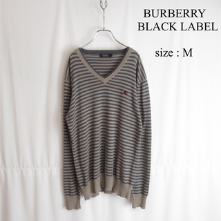 BURBERRY BLACK LABEL - BURBERRY BLACK LABEL ボーダー Vネック ニット セーター