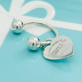 ティファニー(Tiffany & Co.)の美品　Tiffany リターントゥ　ハートタグ　キーリング　シルバー(キーホルダー)