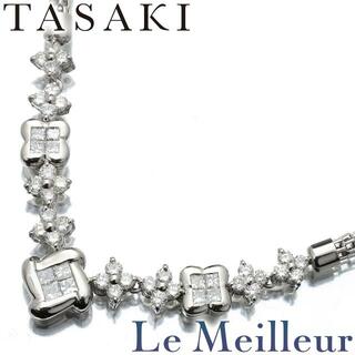 タサキ(TASAKI)のタサキ TASAKI フラワー デザインネックレス ダイヤモンド 1.49ct Pt900 新品仕上げ(ネックレス)