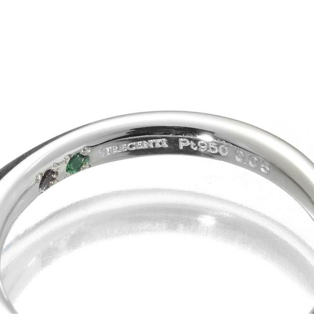トレセンテ TRECENTI デザインリング 9P ダイヤモンド エメラルド Pt950 11号 新品仕上げ レディースのアクセサリー(リング(指輪))の商品写真