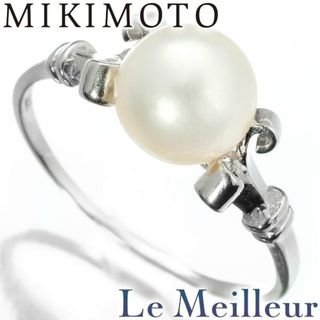 ミキモト(MIKIMOTO)のミキモト MIKIMOTO デザインリング アコヤ真珠 8.18mm ダイヤモンド WGK14 17号 新品仕上げ(リング(指輪))