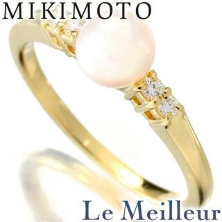 ミキモト(MIKIMOTO)のミキモト MIKIMOTO 立爪リング 1粒 アコヤ真珠 5.8mm ダイヤモンド K18 11号 新品仕上げ(リング(指輪))