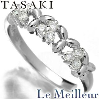 タサキ(TASAKI)のタサキ TASAKI 立爪デザインリング 9P ダイヤモンド Pt900 10号 新品仕上げ(リング(指輪))