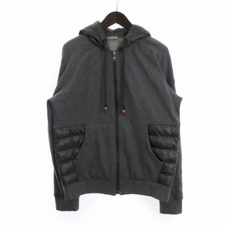 モンクレール(MONCLER)のモンクレール 18年製  パーカー スウェット ダウン 切替 グレー L (パーカー)