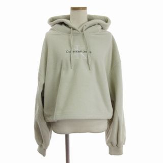 カルバンクライン(Calvin Klein)のカルバンクライン ポーラーフリースパーカー 長袖 ショート丈 アイボリー M (パーカー)