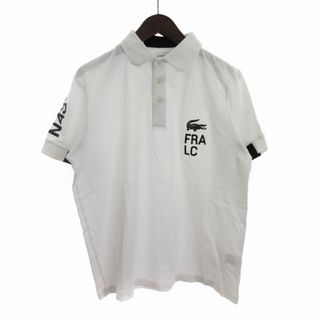 ラコステ(LACOSTE)のラコステ ポロシャツ 半袖 カットソー コットン プリント 白 L (ポロシャツ)