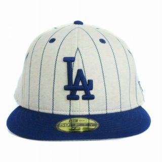 ニューエラー(NEW ERA)のニューエラ 美品 キャップ LA ライン ベースボール コットン 白 L 帽子(キャップ)