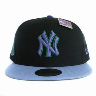 ニューエラー(NEW ERA)のニューエラ 美品 ベースボールキャップ NY ピンバッジ付き 黒 帽子(キャップ)